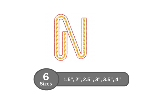 An Embroidery Designer's Review: Testing the Rope Twist Alphabet -N