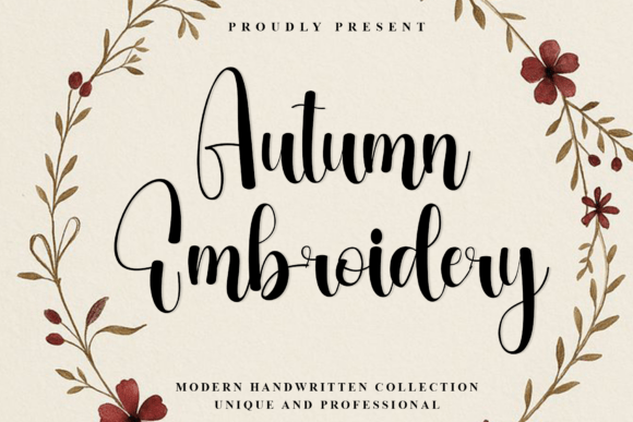 Autumn Embroidery: Elegant Script for Meaningful Handmade Gifts