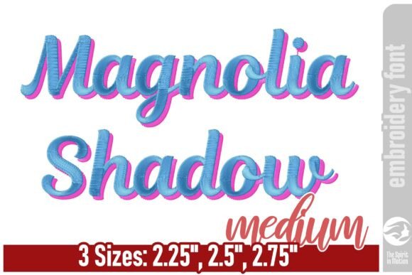 Magnolia Shadow Embroidery Font – Medium